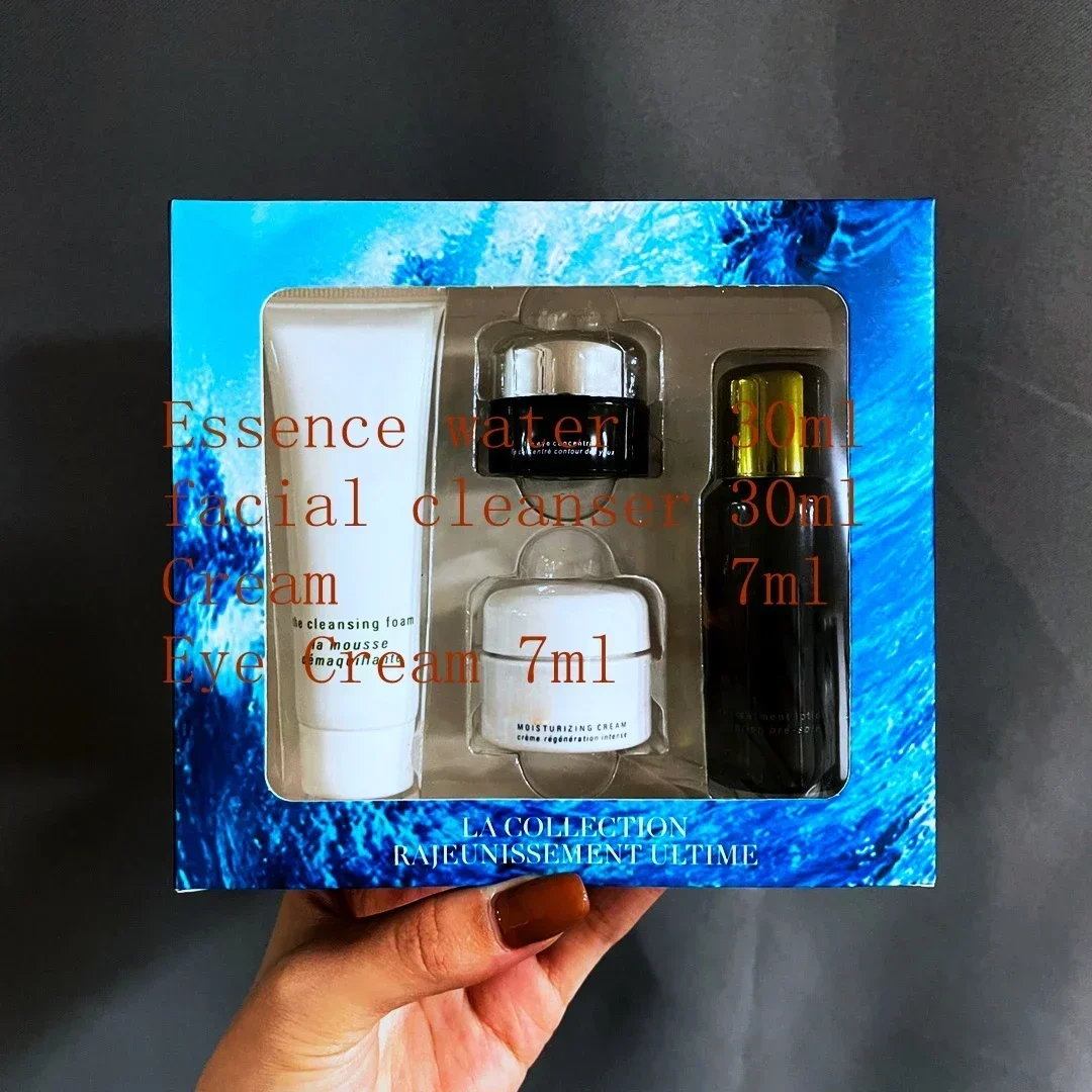 

Новинка, набор для макияжа, 4 шт., эссенция для ухода за кожей, водное очищающее средство, крем для лица, крем для глаз, основа для макияжа