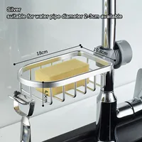 Drain Hanger Kitchen Faucet Rack Adjustment Anti-corrosion Bathroom Storage Organizer Hollow Design Metal For 2-3cm Faucets 1
