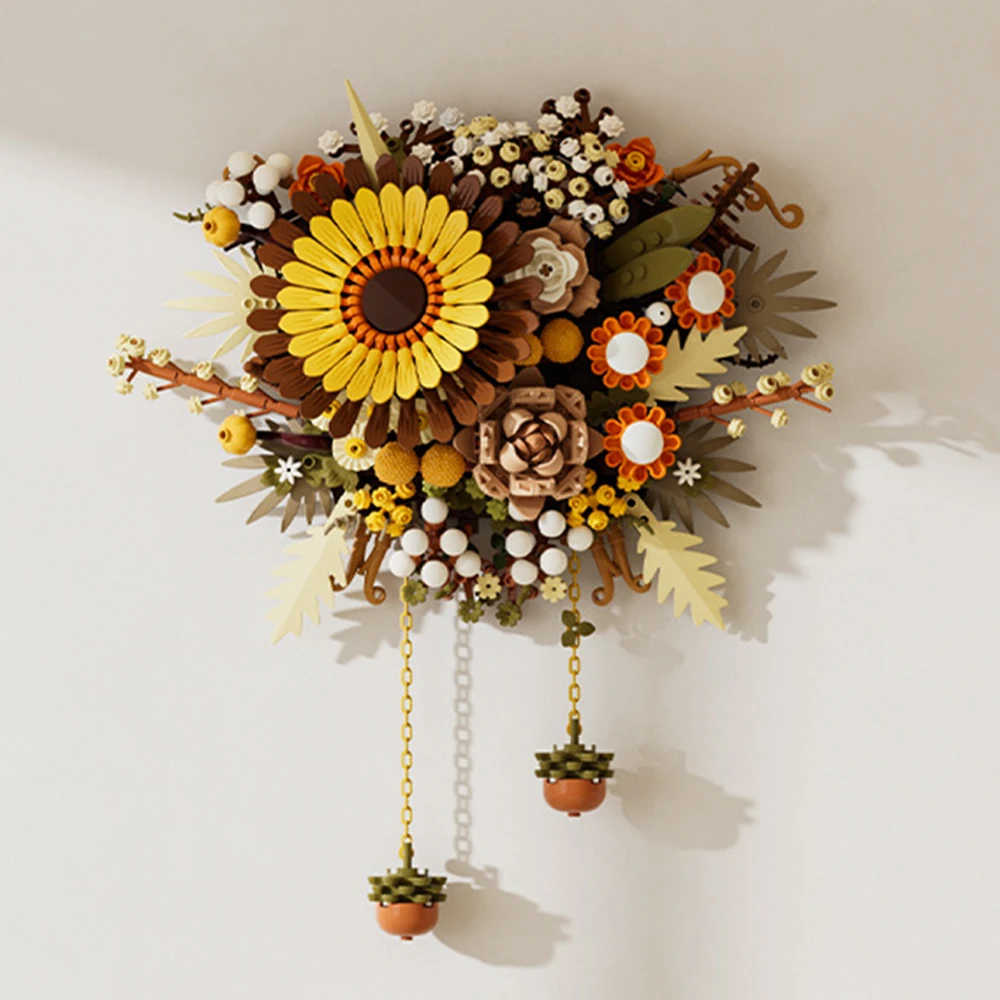 Nordic Art Wall Flower Eternal Bouquet Collezione Botanica Fiore Essiccato Building Block Home Decor Puzzle Toys Kids Adult Gift