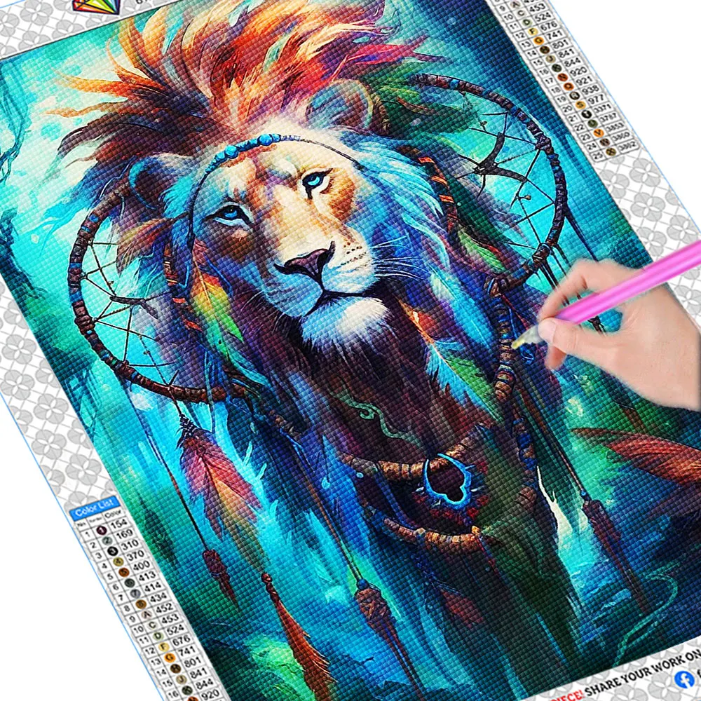 DIY 5D Diamond Painting Lion King and Queen Full Round Diamond Art Animals  Picture Mosaic Diamond Embroidery Home Decor Gift - AliExpress