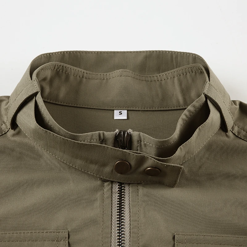 Women Patchwork Stand Collar Military Jacket Vintage Y2K Autumn Pockets Zipper Coat Grunge Style Streetwear Outfits