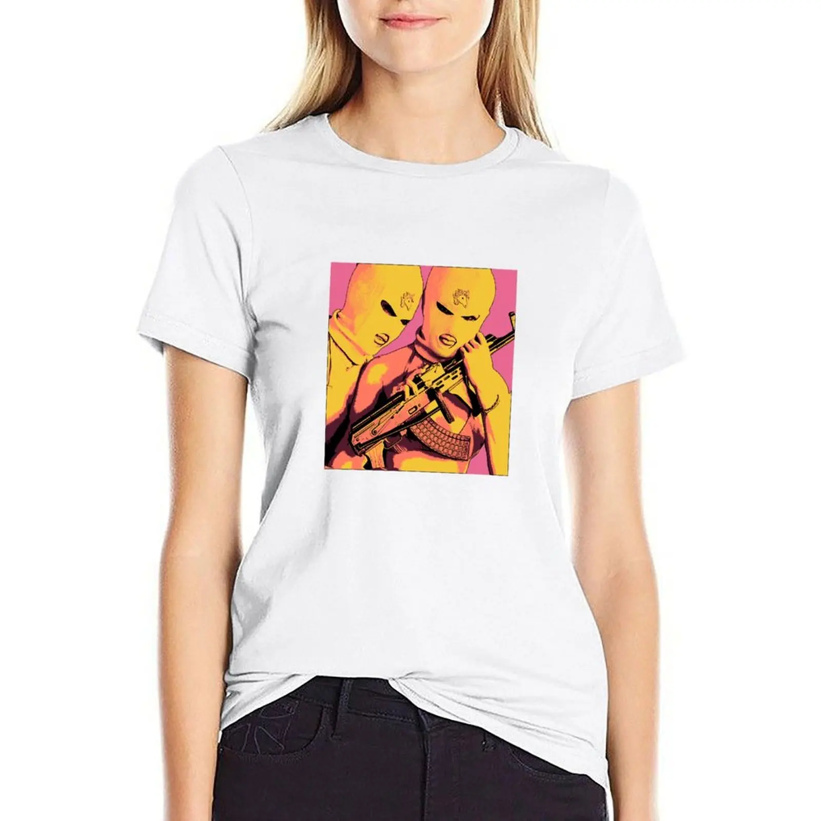 

Springbreakers Ski Mask Girls T-shirt summer tops kawaii clothes t shirt for Women