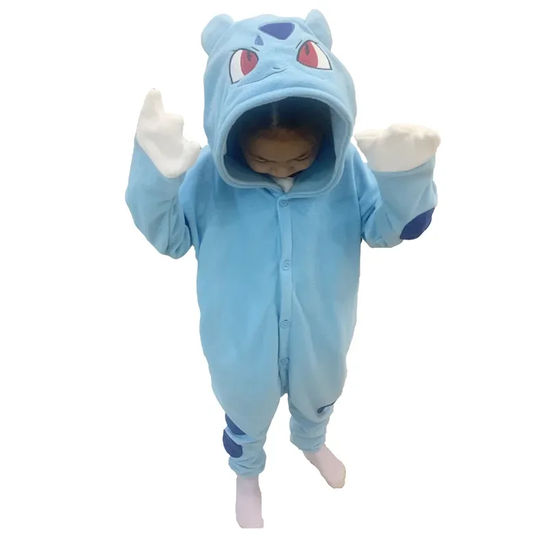 

Kids Bulbasaur Pokemon Costume Cosplay Christmas Clothes Boys Onesie Fleece Full Body Pijama Anime One-Piece Pajamas New Year