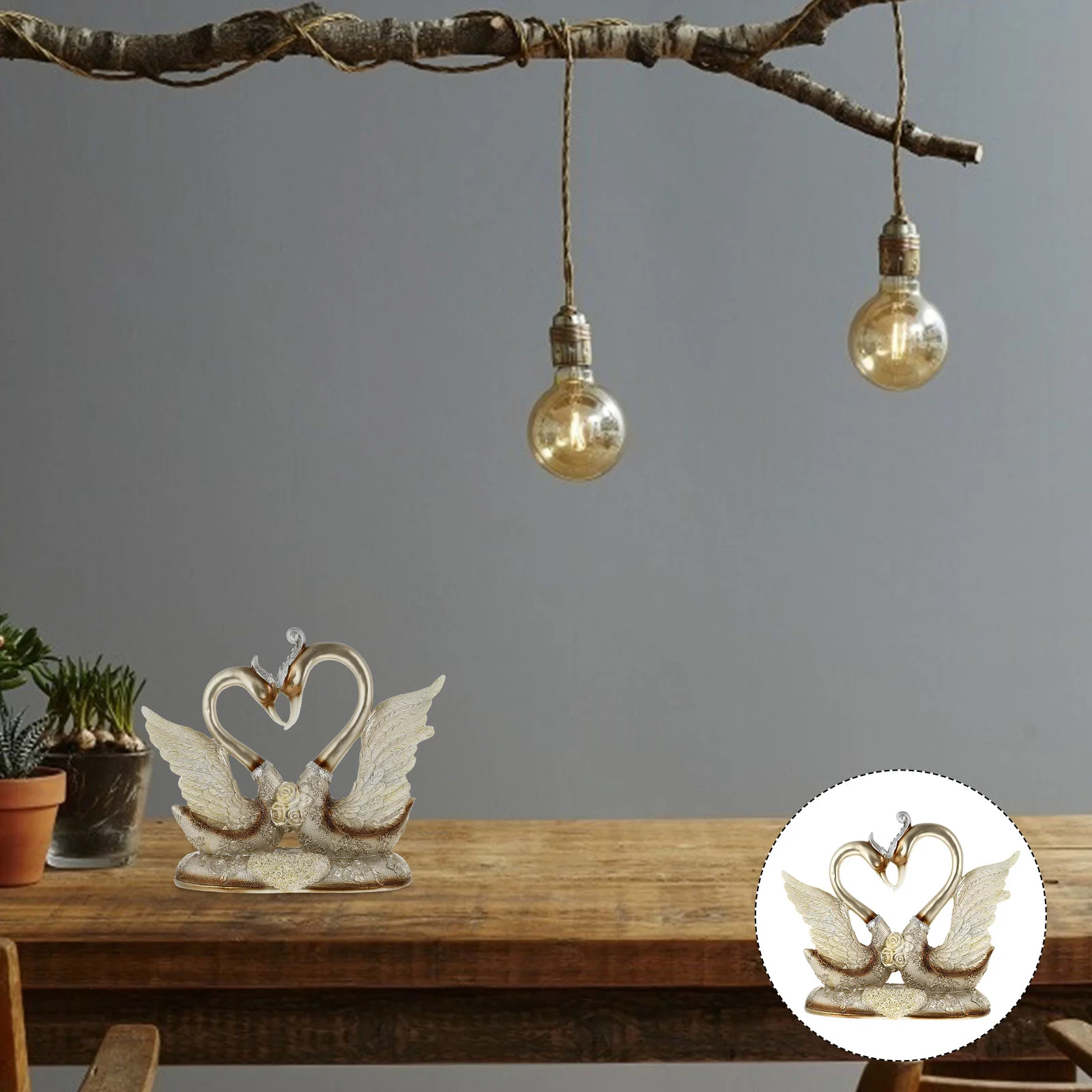 

Resin Swan Figurines Couple Swan Ornament Love Swan Sculpture Wedding Sculpture Valentine Lover Figurines Couple Swan Sculpture