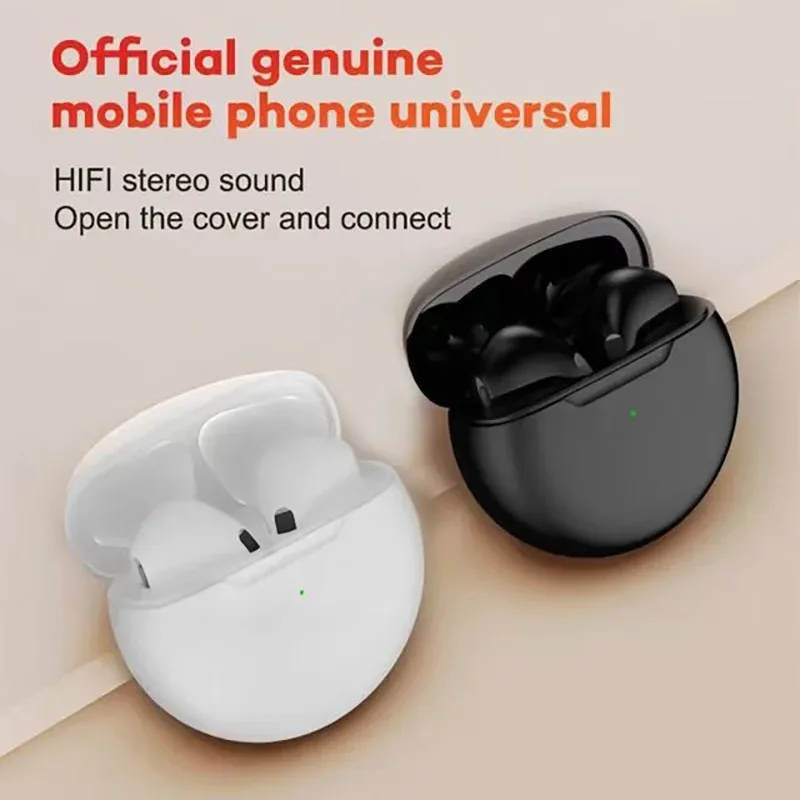 Original Pro 6 TWS Wireless Bluetooth Earphones Headphones Mini Fone Earphone Stereo Sport Headset For Xiaomi Android Earbuds 6