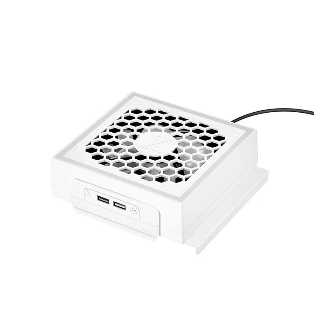 LED Console Fan Cooling 3 Gears Adjustable 5V 2.4A Console Fan 7 Lighting Modes Decoration Gaming Accessories for Xbox Series S