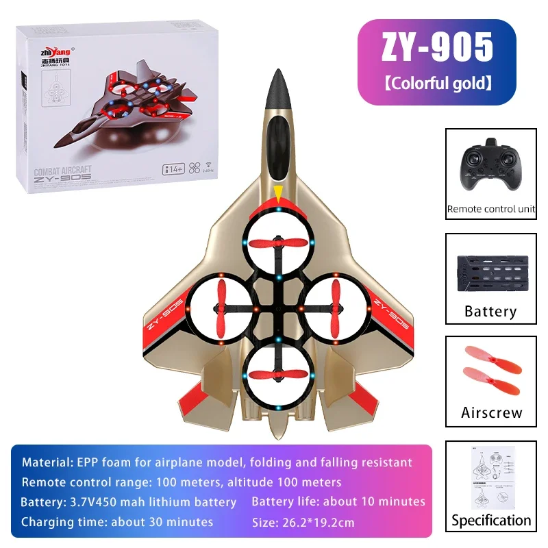 Zy905 360 degree stunt rotating hover remote control foam aircraft children's toy adult glider four axis aircraft UAV 5