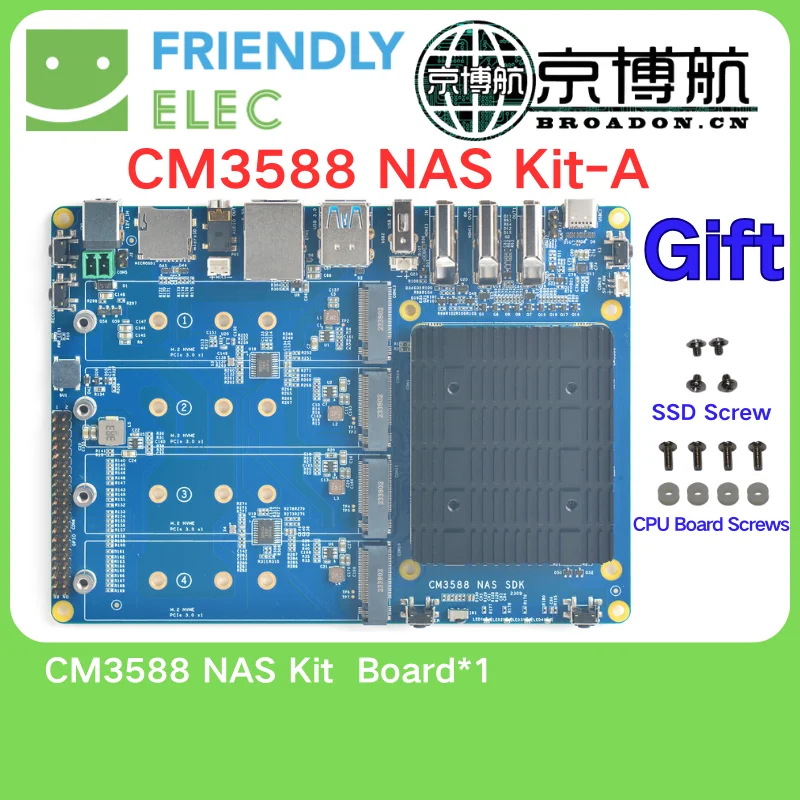 FriendlyELEC-Cm3588 plus nasキット,sdk 2.5gbps,rockchip rk3588,cpu