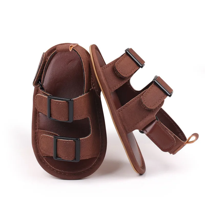 New Toddler Rubber Sole Summer Shoes Fashion Baby Boys Sandals Casual PU Leather First Walker Antislip Baby Shoes