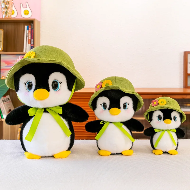 New Yellow, Green, Blue Cute Cartoon Penguin Plush Animal With Hat Children's Birthday Christmas Gift 4