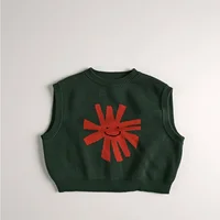 Gilet tricoté pour enfants, pull sans manches, mignon, dessin animé, doux, ample, vêtements d'extérieur, automne 2025 1