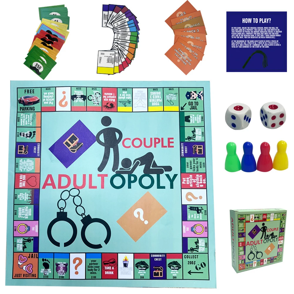 Couple Board Game Adultopoly Board Game Couple Board Game Funny Date Night Couple Interactive Relationship Card for Husband Wife