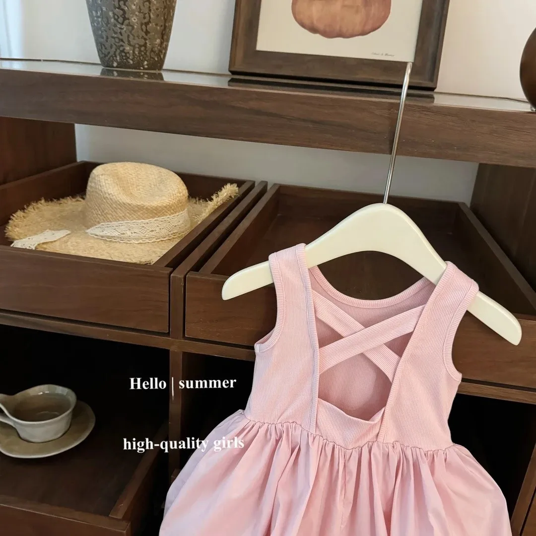 2025 Neonate Abito estivo Abbigliamento Moda Backless Bud Abiti da principessa Bambini Vestiti per bambini Abiti - immagine 4