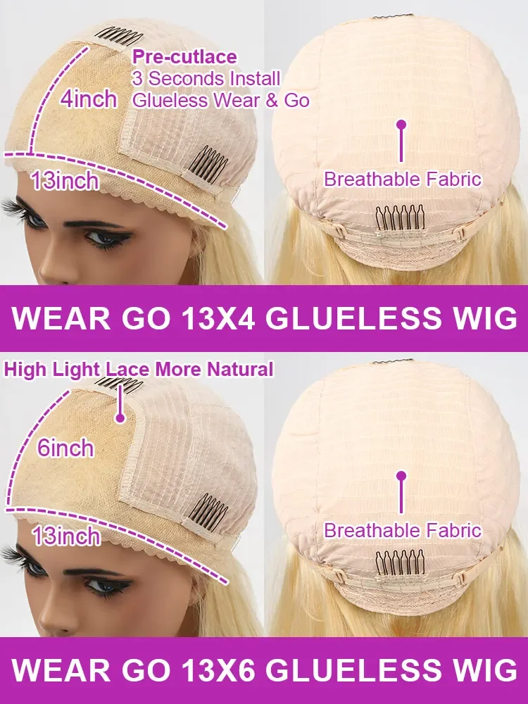 uper Thick 250 Density 613 Straight Wig 13x4 HD Lace Front Virgin Hair Wig Natural Hairline Heat Resistant