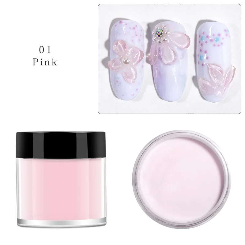 Acrylic Powder Kit 3Colors 1 pc Acrylic Powder for Nails Art Polymer Tips Builder Pink Clear White Nails Professional