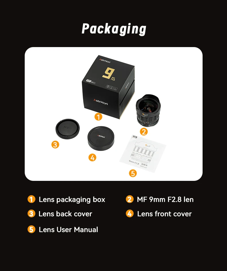 AstrHori 9mm F2.8 APS-C Manual Camera Lens Ultra-Wide Angle Prime Lens for Sony