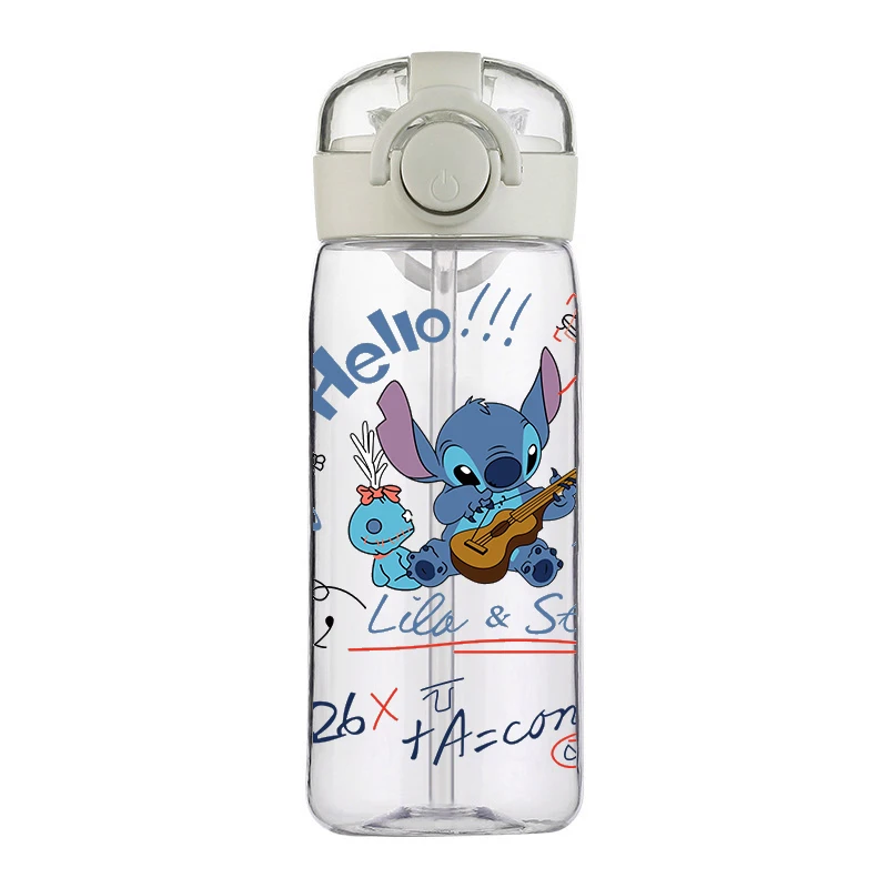 Disney Stitch Sports Water Bottle with Straw Anime Portable Water Bottles  Fitness Bike Cup Summer Outdoor Cold Water Jug 400ML - AliExpress