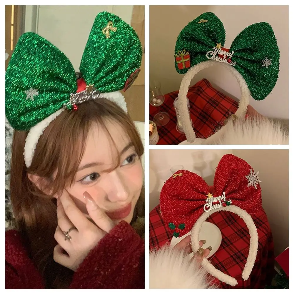 

Christmas Large Bowknot Hairband Korean Style Photography Props Unique Snowflower Sweet Hair Hoop Cute Girls Cosplay Headwear