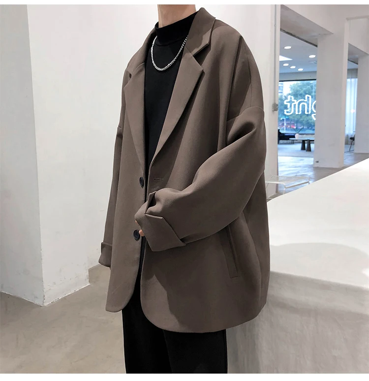 Blazer masculino luxo style britannique hommes loisirs à la mode ample costume vestes mâle luxe veste Streetwear Simple coréen costume-tops
