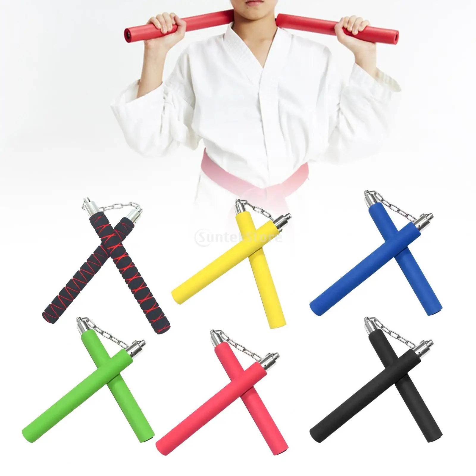 Nunchakus with Steel Chain Practice Stick Toys Foam Training Nunchucks for Kids Adults Karate Fitness Wingchun Professionals