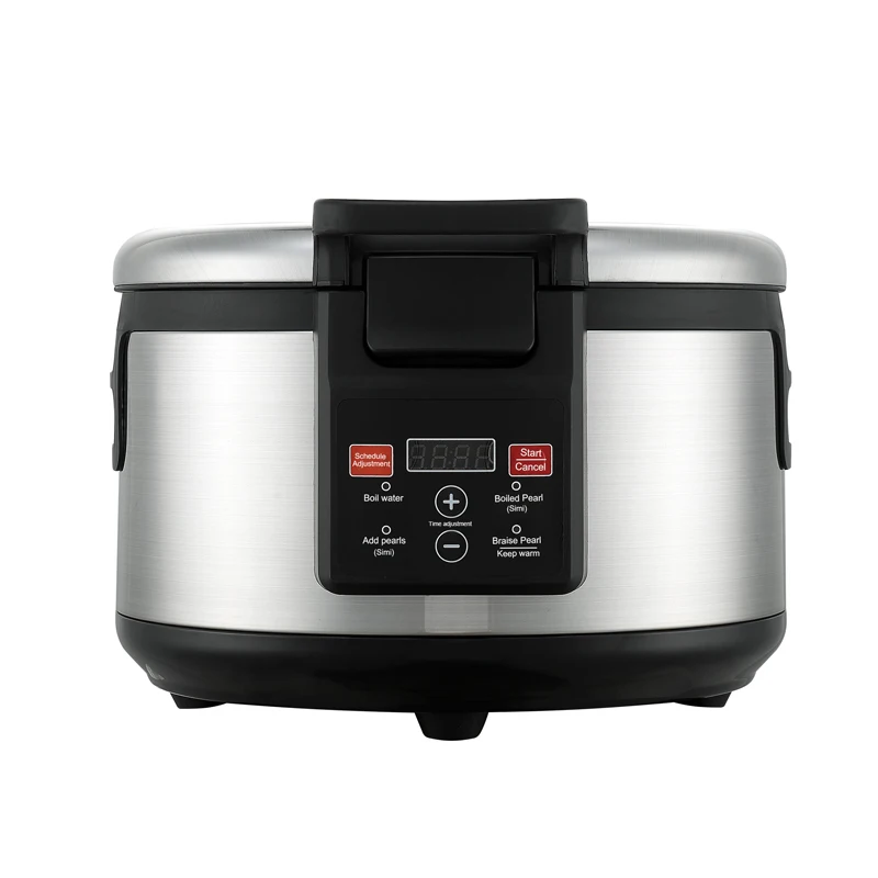 220V/110V Commercial Boba Cooker Tapioca Pearl Cooker Non Stick Milk Tea Pearl Pot Boba Pot Digital Control Panel Bubble Tea