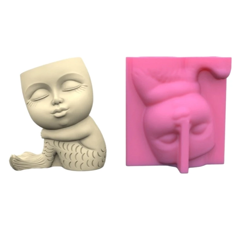 

Милые русалки, держатель для ручек, цветочный горшок, силиконовые формы, форма для эпоксидной смолы, сделай сам, форма для для