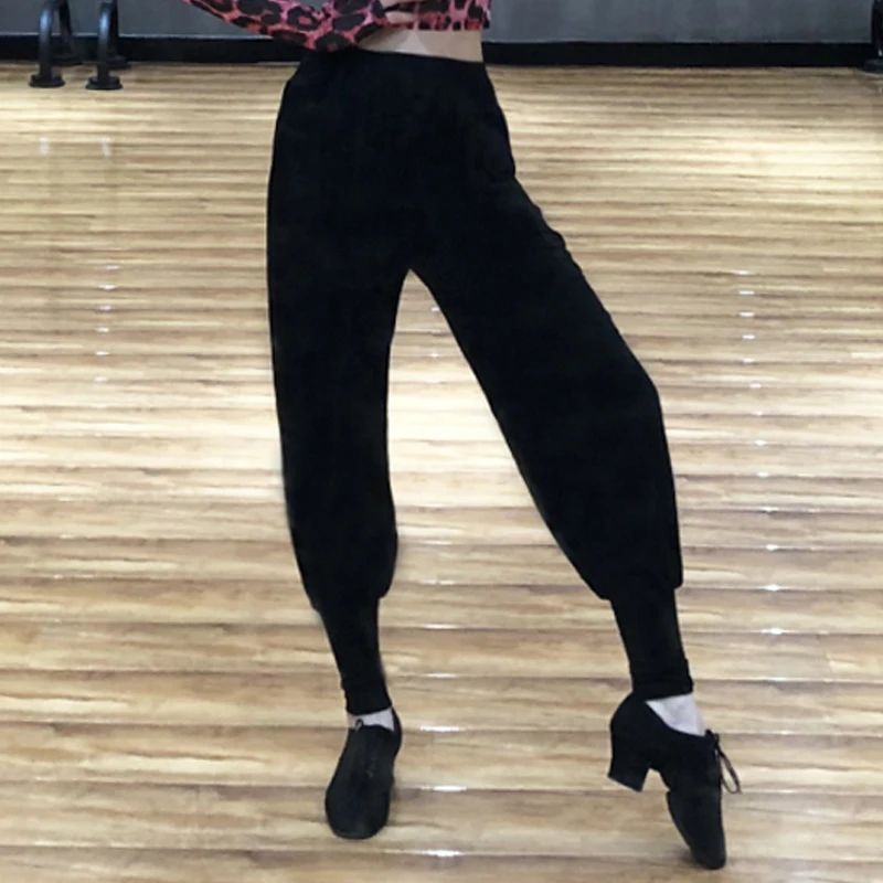 

Latin Dance Pants Modal Black Radish Trousers Ballroom Samba Rumba Salsa Tap Dance Practice Wear Women Training Clothes DNV13848