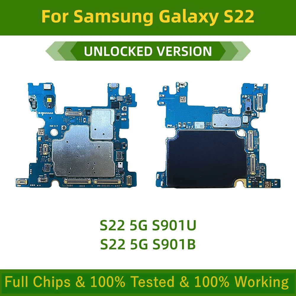 

100% Working Motherboard For Samsung Galaxy S22 5G S901B S901U S901 Unlocked Logic Board With Full Chips Tested