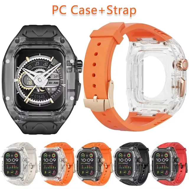 Boîtier PC + bracelet pour Apple Watch Ultra3/2 49mm 11 10 46/42mm, housse de protection tout compris pour iWatch 9 8 7 6 SE 45/41mm 44mm 1