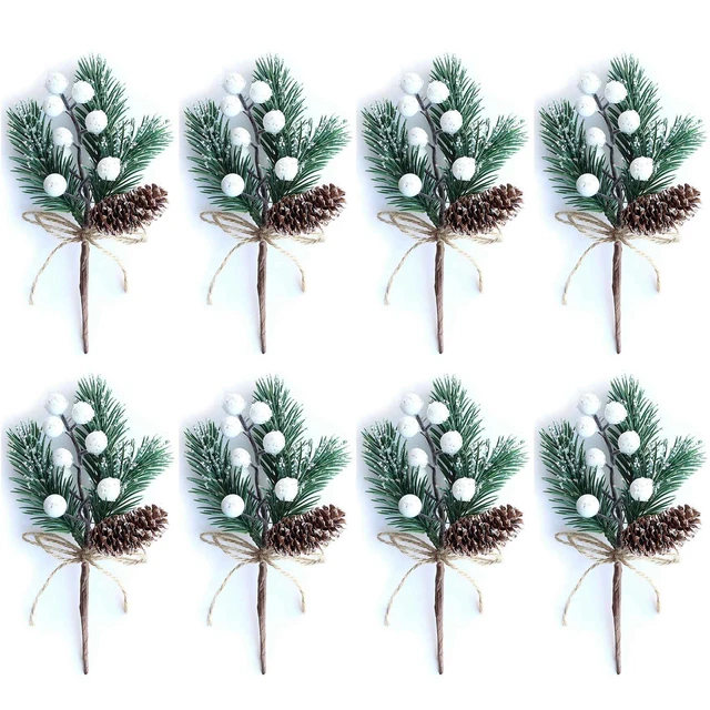 1Pcs Artificial White Berries Stems Christmas Berry Branches For Flowers  Arrangements&Home DIY Crafts Fake Snow Tree Decorations - AliExpress