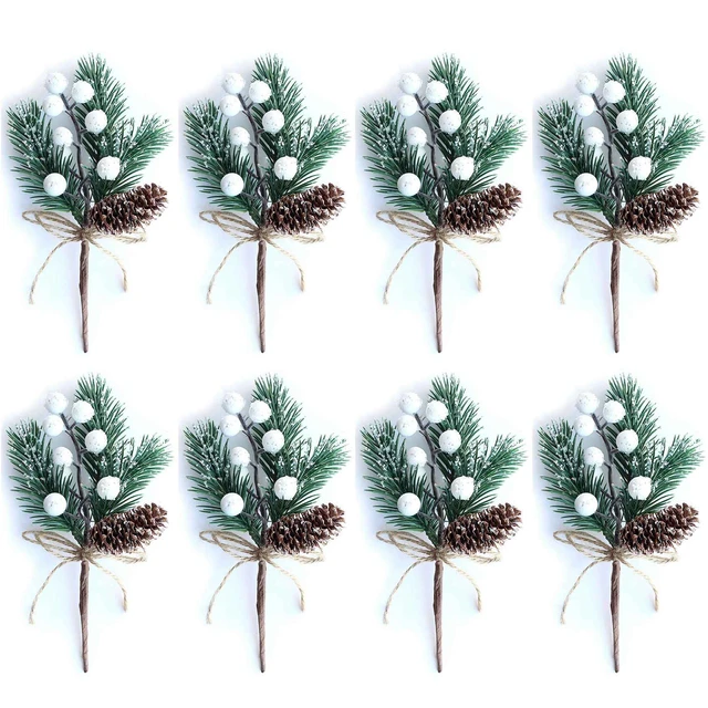 1pcs Artificial White Berries Stems Christmas Berry Branches For Flowers  Arrangements&Home Diy Crafts Fake Snow Tree Decorations - AliExpress