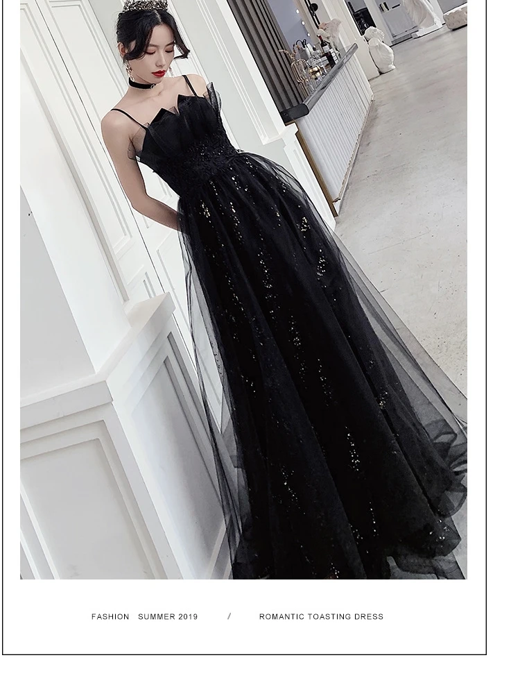 

Harajpee Black Evening Dress Banquet 2024 Spring New Style Elegance Adult Long Dresses Women Beautiful Romantic Chic Vestido