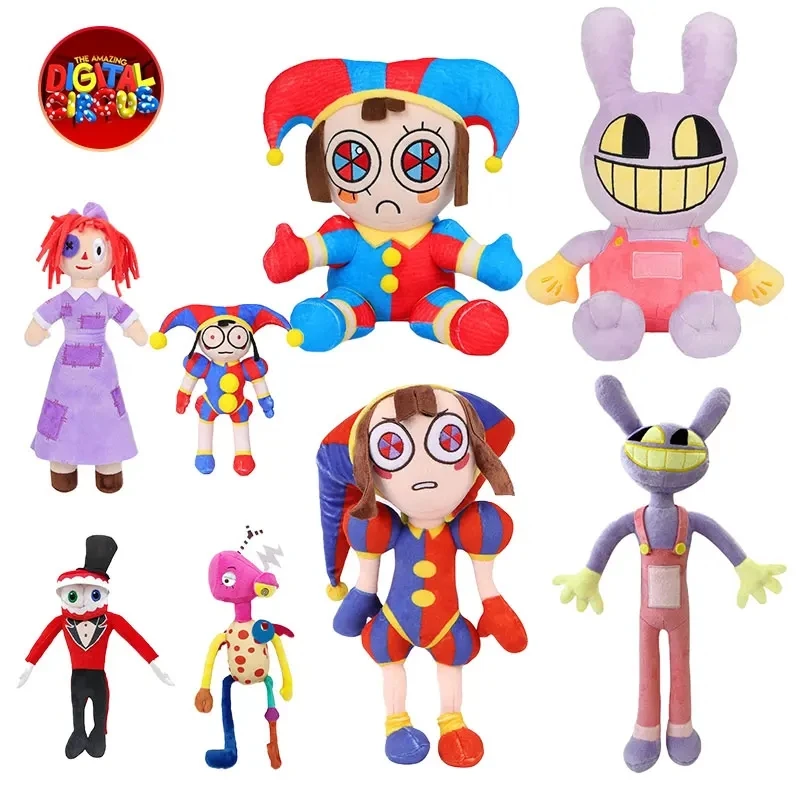 New The Amazing Digital Circus Pomni Jax Plush Toy Anime Cute Theater Rabbit Doll StuffedCartoon Clown Christmas Kids Gifts