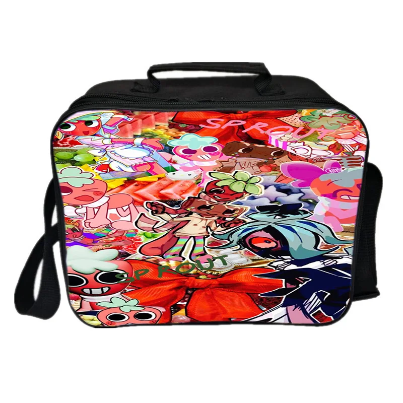 Kids Cartoon 3D Print Lunch Bag Dandys World Fashion Square Insulat Bag Student Food Picnic Bag Student Perform Show Makeup Bag 5