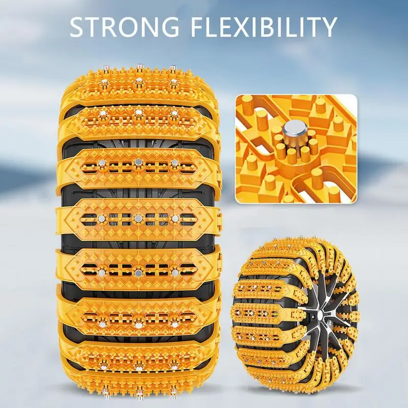Car Snow Chain 6x Tire Traction Chain Winter Driving Security Anti Skid Snow Chains Thicken Lightweight Grips For