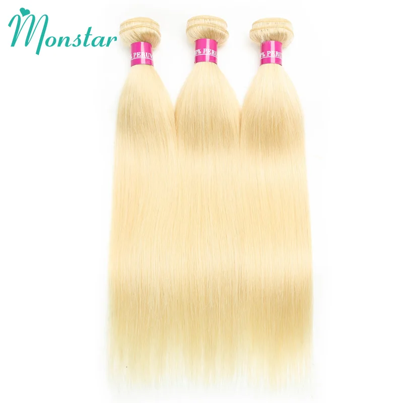 12 A Blonde 613 Bone Straight Human Hair Weave Bundles 40 Inch Brazilian Color 100% Remy Human Hair Extension 1 2 3 Bundles Weft 3