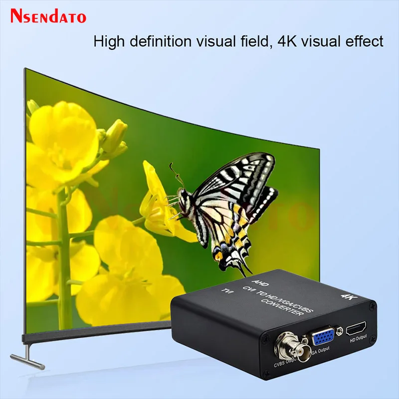 4K 8MP 3MP 5MP AHD CVI TVI to HDMI-Compatibe/CVBS/VGA Converter Full HD Camera Video Converter Adapter With loop output For CCTV