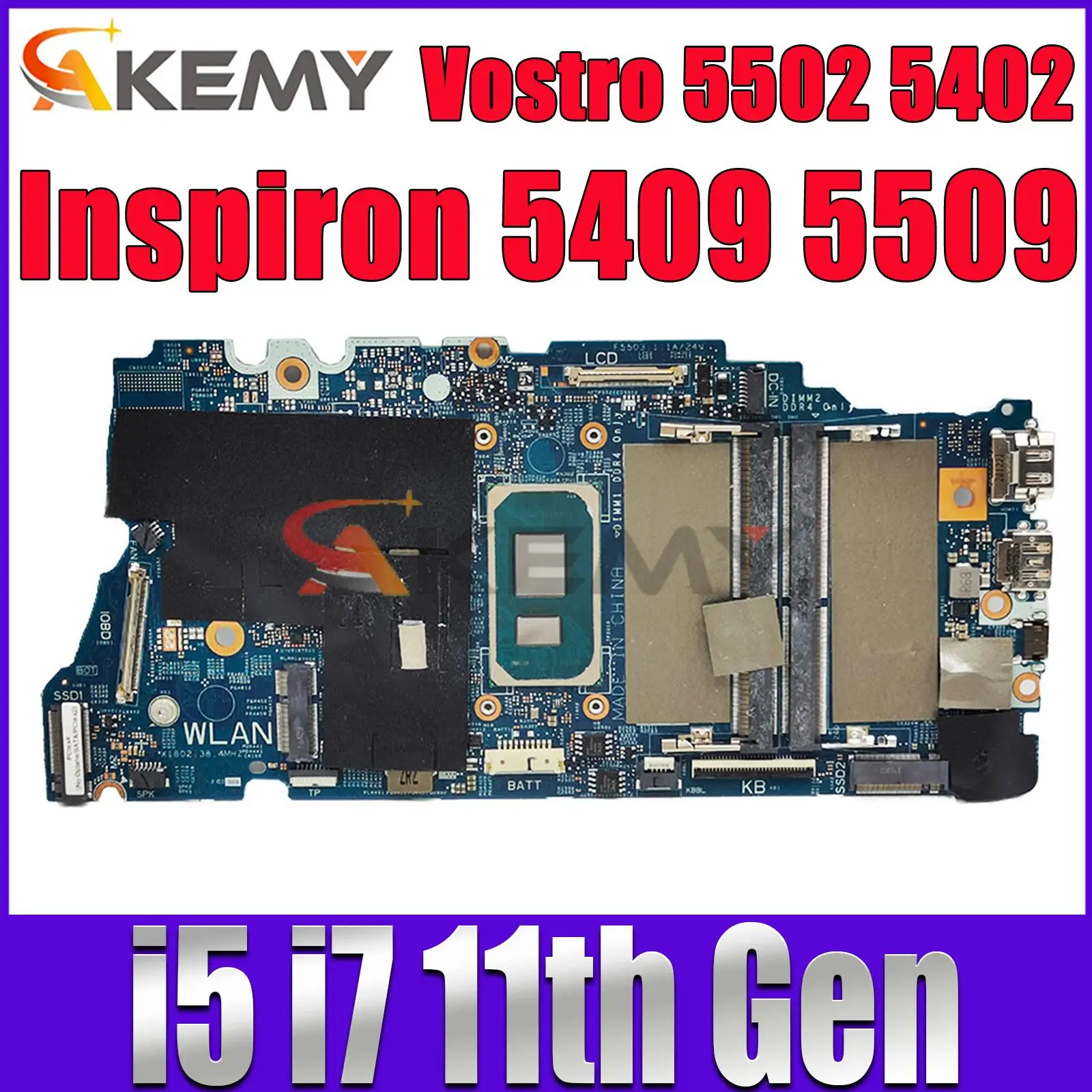 

19861-1 For DELL Vostro 5502 5402 Inspiron 5409 5509 Laptop Motherboard With I5-1135G7 I7-1165G7 CPU CN-0WNVYK CN-0MTYV1