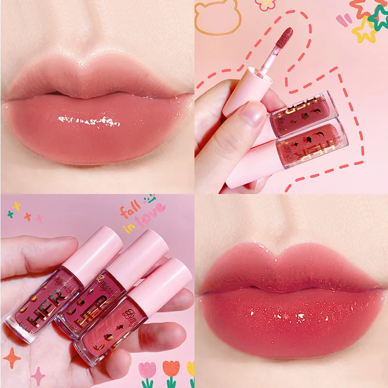 

HEALLOR Glazed Mirror Water Lip Glaze Lip Gloss Pretty Multi-color Optional INS Fashion Easy Makeup Mini Moisturizing Lip Glaze
