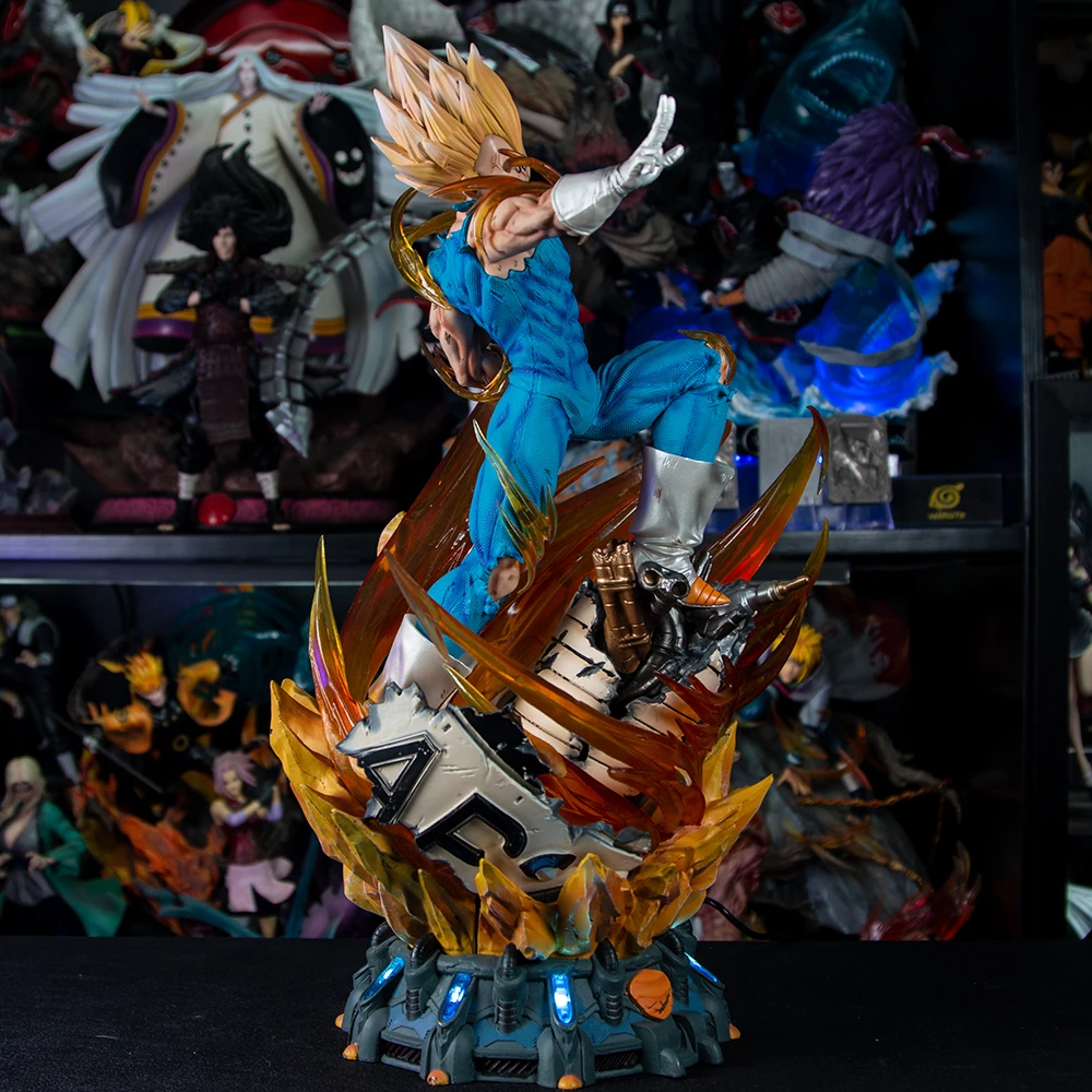 41cm Dragon Ball Z Vegeta Figure GK DBZ Anime Figures PVC Action Statue 3 Heads Collectible