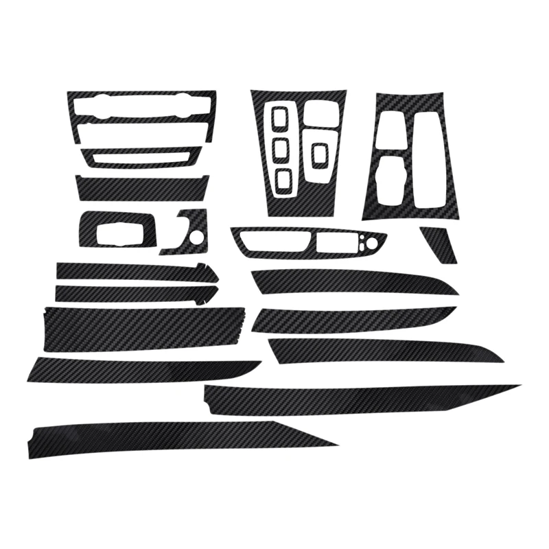 22pcs Car Interior Decorative Sticker 5d Glossy Carbon Fiber Trim