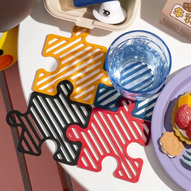 

Creative jigsaw heat insulation pad anti scald pad household table mat dinner plate mat bowl mat cup mat kitchen pot mat