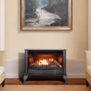 Ventless 25,000BTU Space Saving Free Standing Dual Fuel Fireplace with Built In Thermostat Control Heats up to 1,100 Square Feet 2