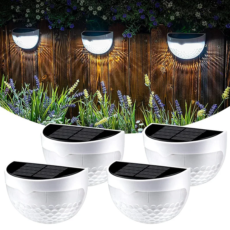 

6LED Solar Lamps Fence Wall Light Sunlight Wall Lamps Semi-circular Outdoor Light Control Induction Lamp Courtyard Decoration