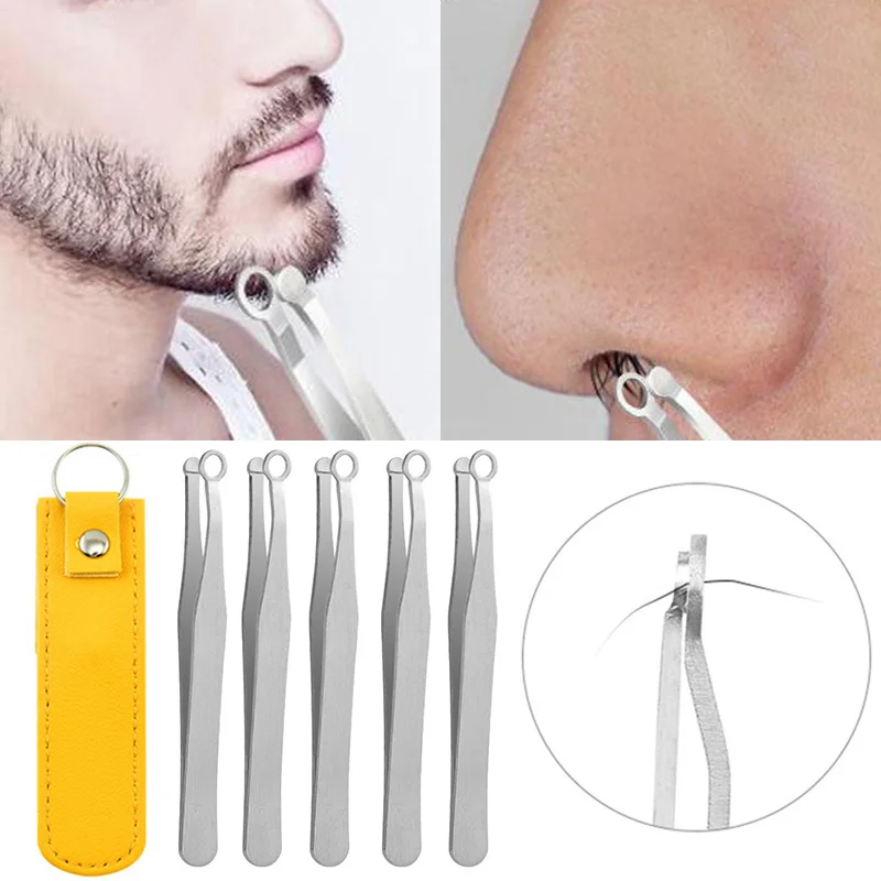 Portable Nose Hair Trimming Tweezers Nose Trimmer Tweezer Round Tip