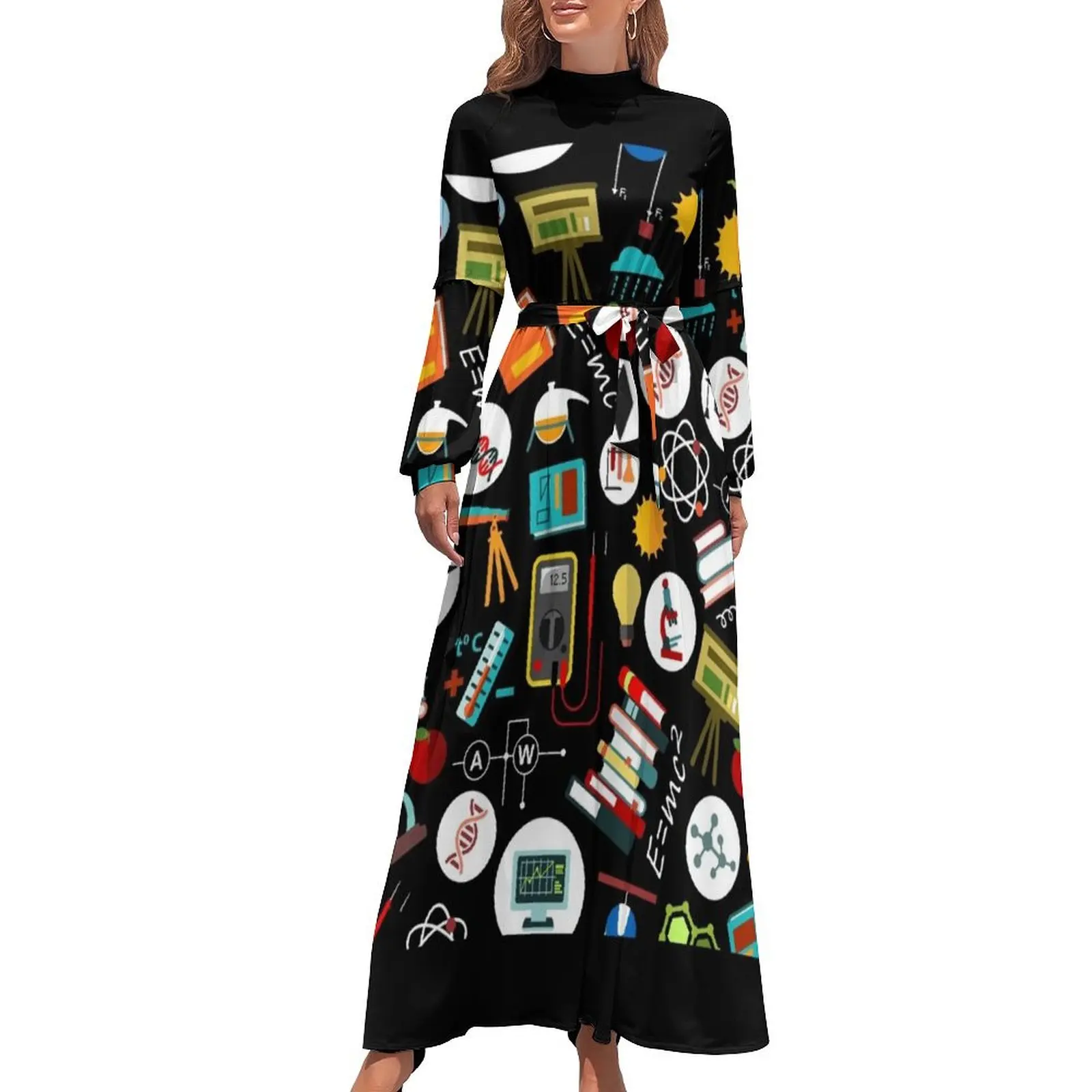 thumbnail image 1 of Vestido largo de profesora de ciencias, vestido de noche para mujer, vestido de mujer, vestidos de noche para mujer, 1 of 5