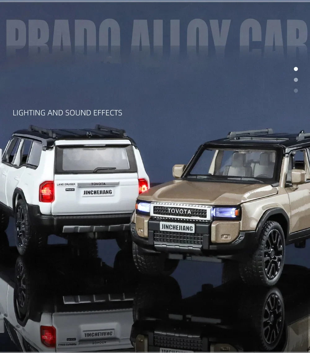 1:32 Toyota Land Cruiser Prado Suv Alloy Die Cast Toy Car Model Sound And Light Children'S Toy Collectibles