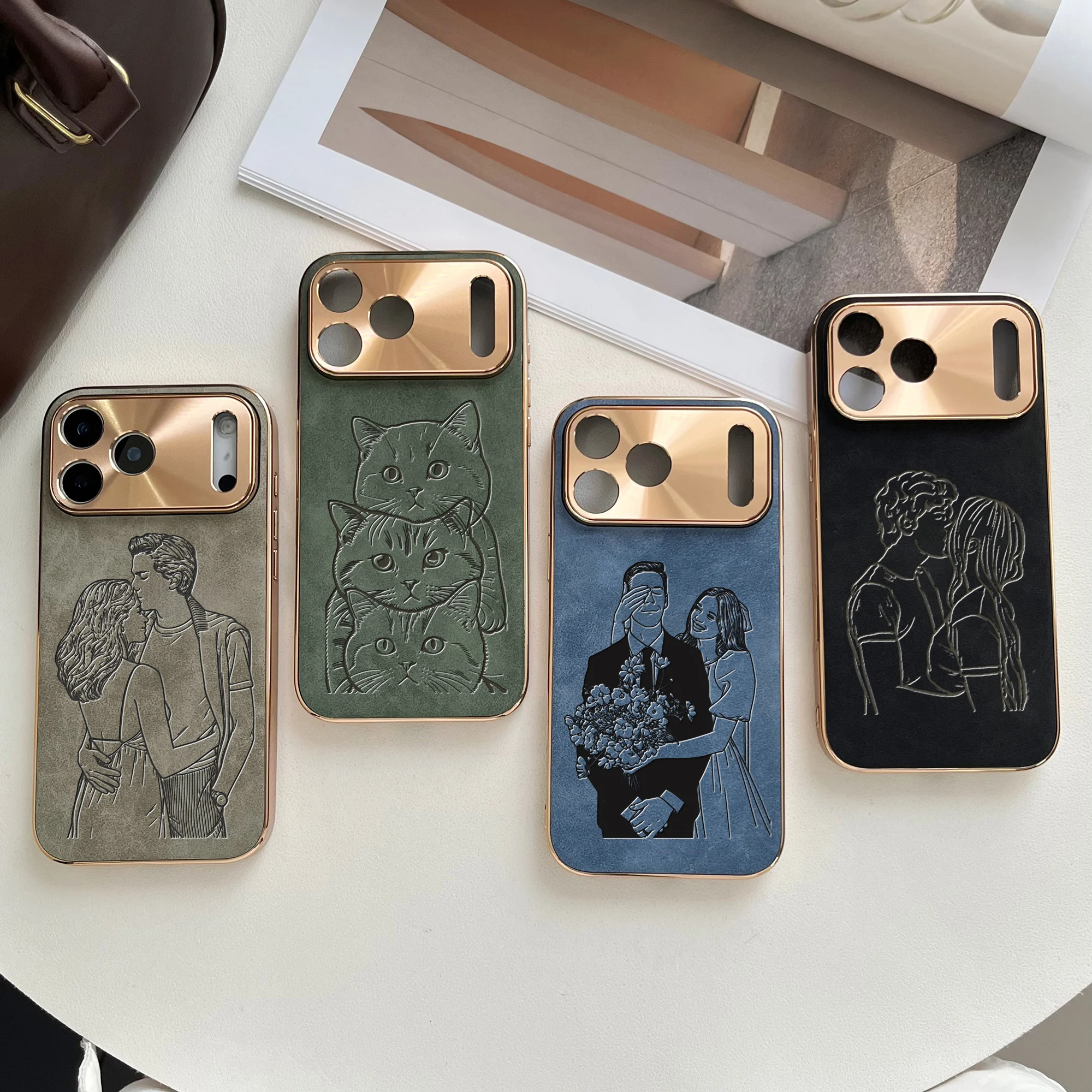 Personalized Custom Hand Drawn Lines EtcImage Design Plating Phone Case thumbnail 7