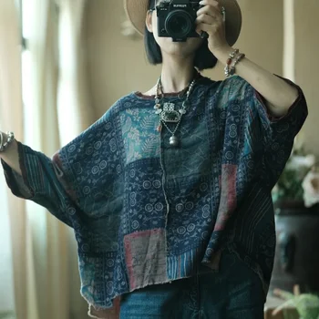 Cotton Linen Harajuku Shirts for Women Korean Tops Fashion Causal Streetwear Ethnic Ropa Mujer New Vintage Aesthetic Clothes 1