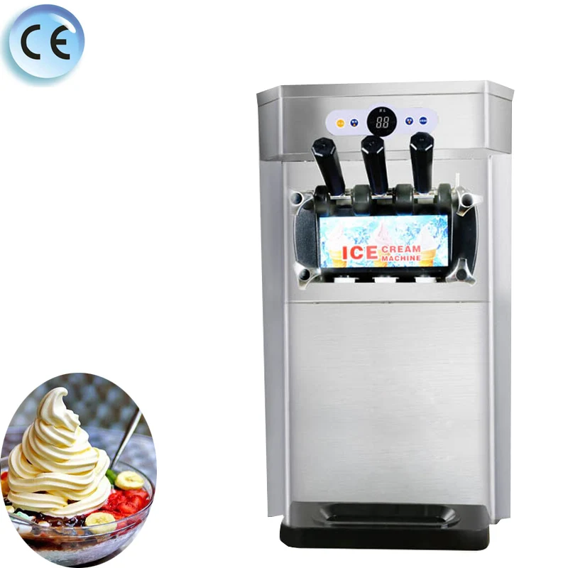

Three-color Soft Ice Cream Machine Desktop Commercial Ice Cream Making Machine